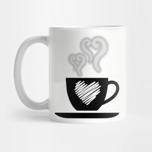 Funny coffee cup with heart smok, coffee lovers gift, coffee gift, coffee cozy, birthday, cafeteria’s stickers, fashion Design, restaurants and laptop stickers, lovely coffee cup with heart inside Mug